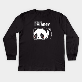 Kawaii panda i'm angy Kids Long Sleeve T-Shirt